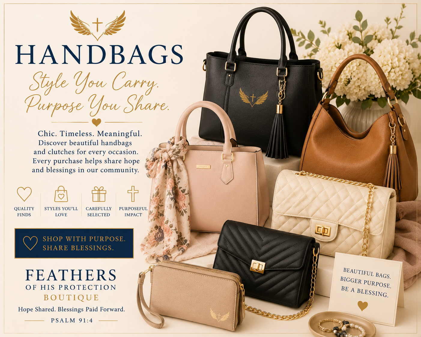 FOHP Boutique handbag collection featuring designer purses, totes and everyday handbags.
