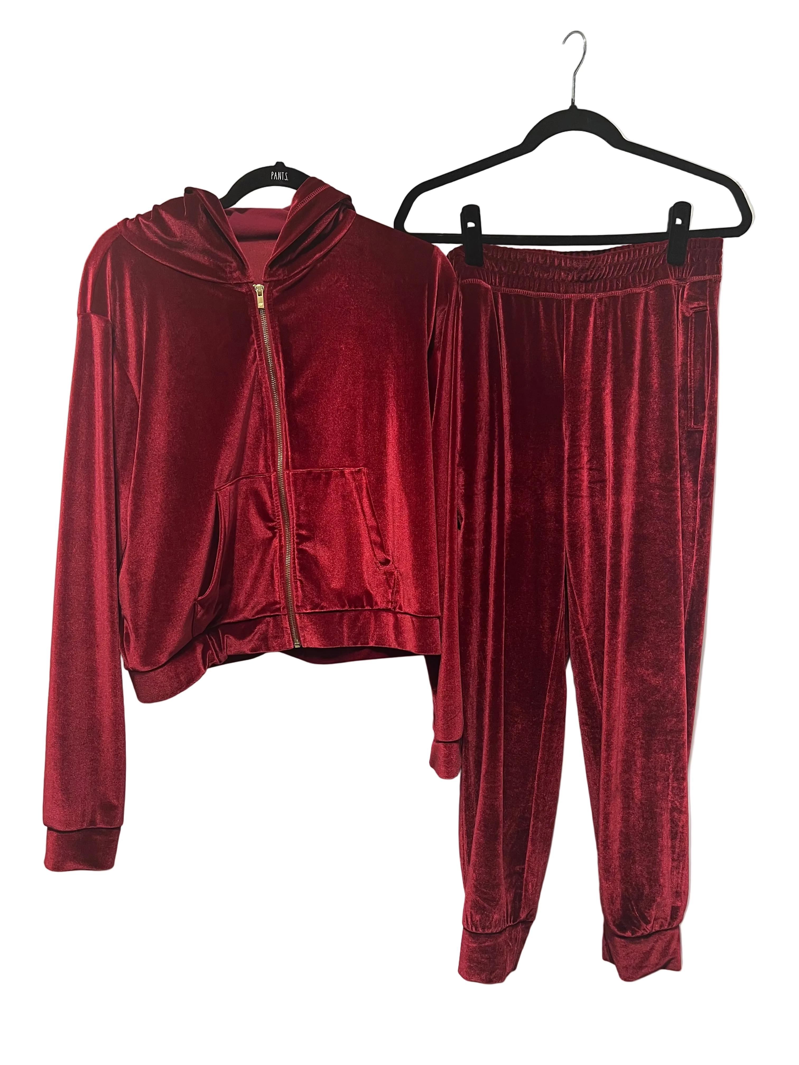 Fabletics Velour Sweatsuit - Berry
