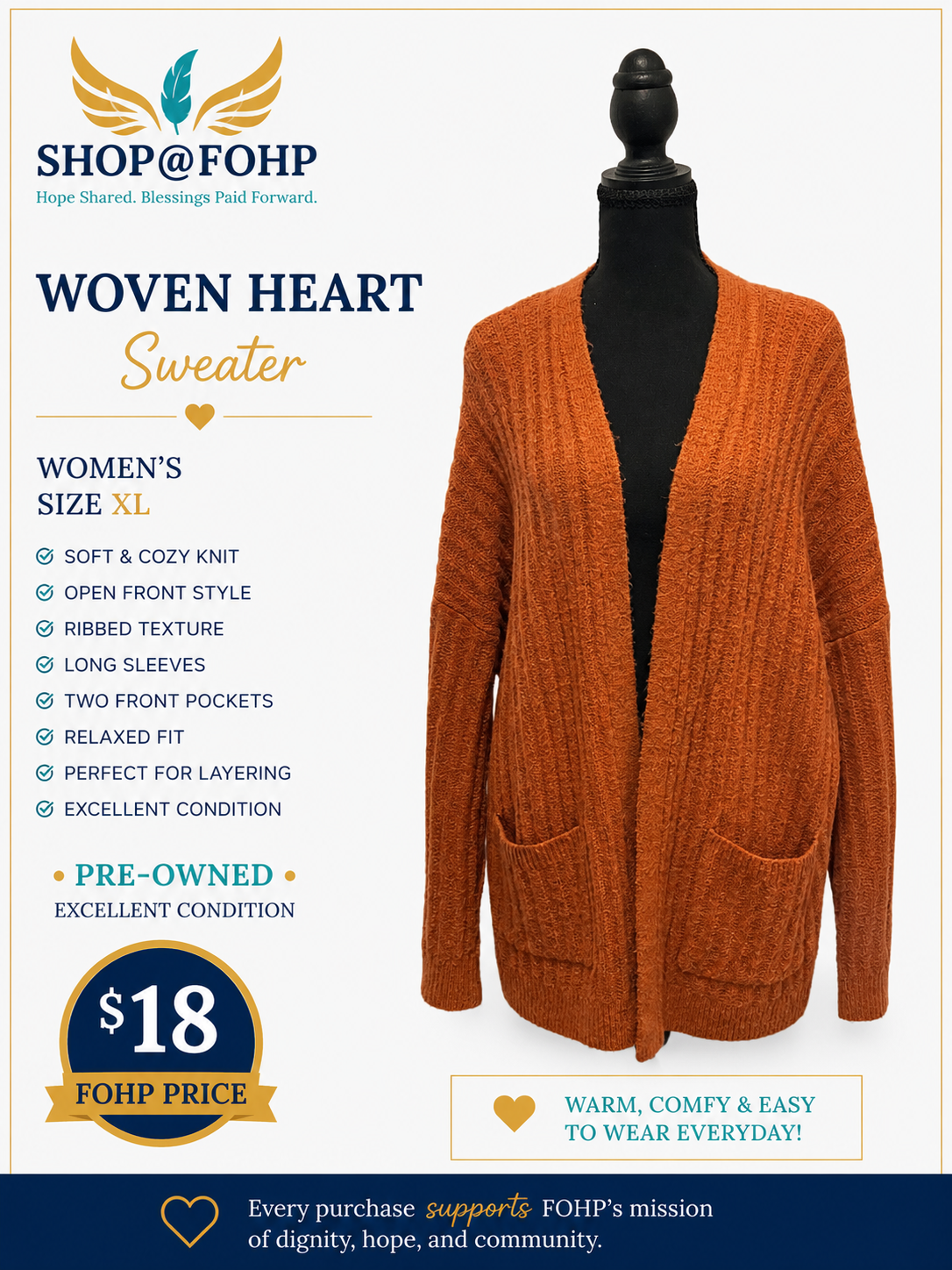 Woven Heart Cardigan Sweater