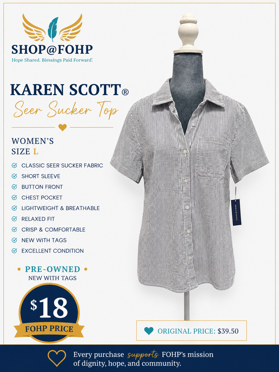 Karen Scott Seer Sucker Top