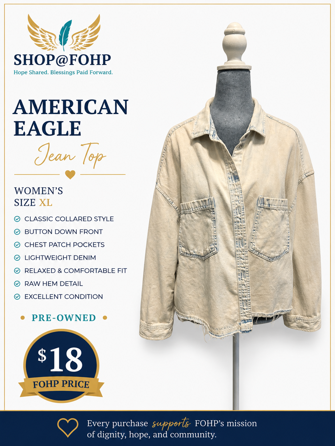 American Eagle Jean Top