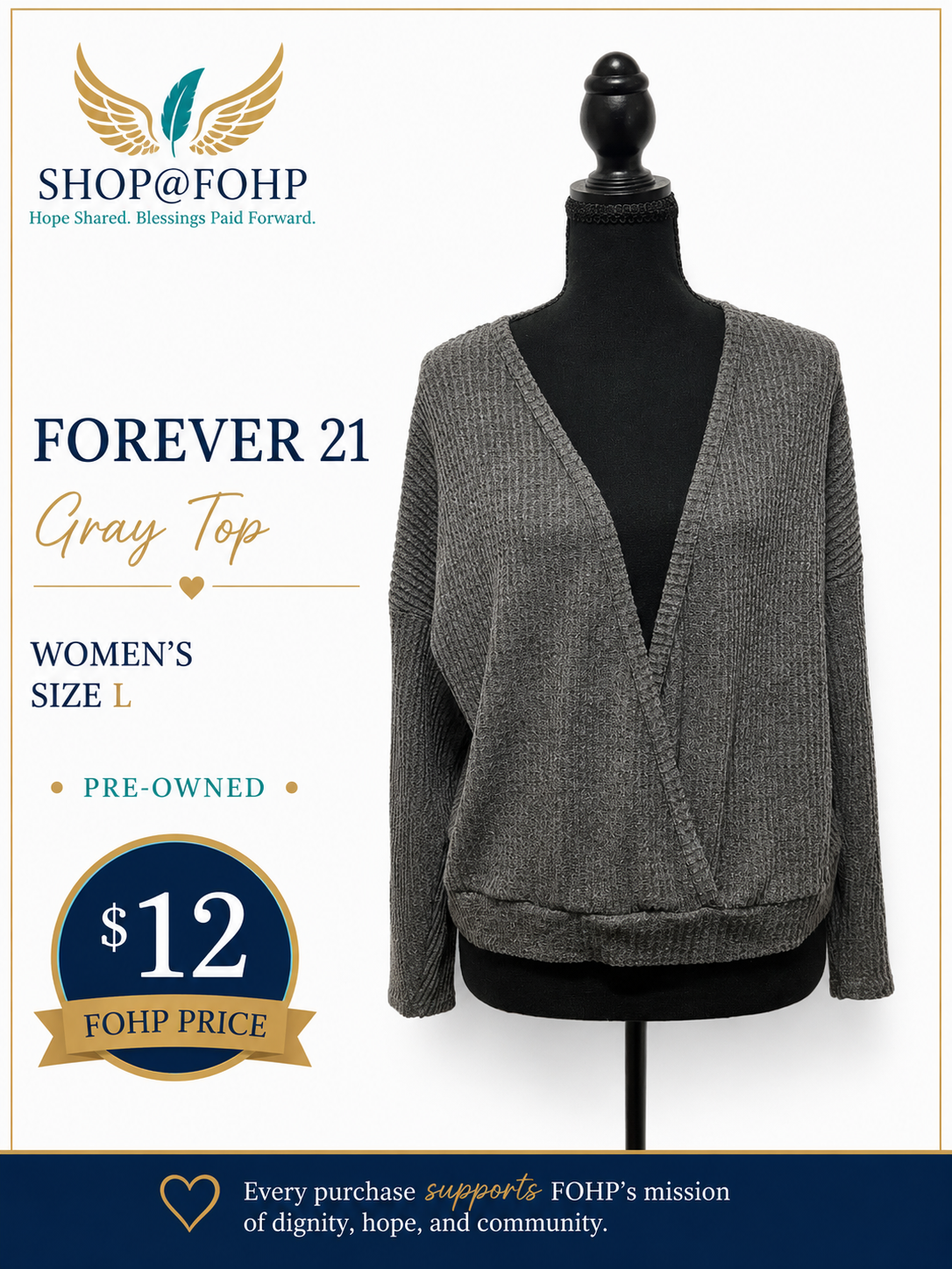 Forever 21 Gray Ribbed Top