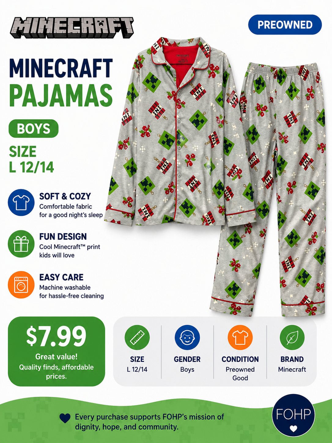 Minecraft Pajama Set