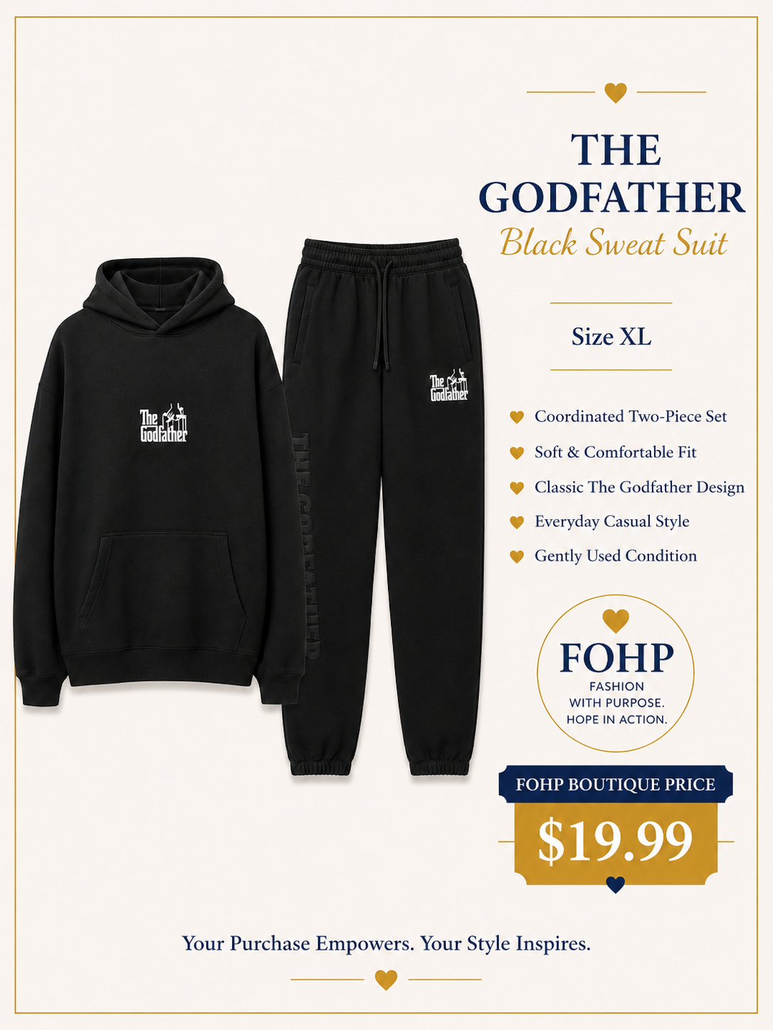 The God Father Black Sweat Suit