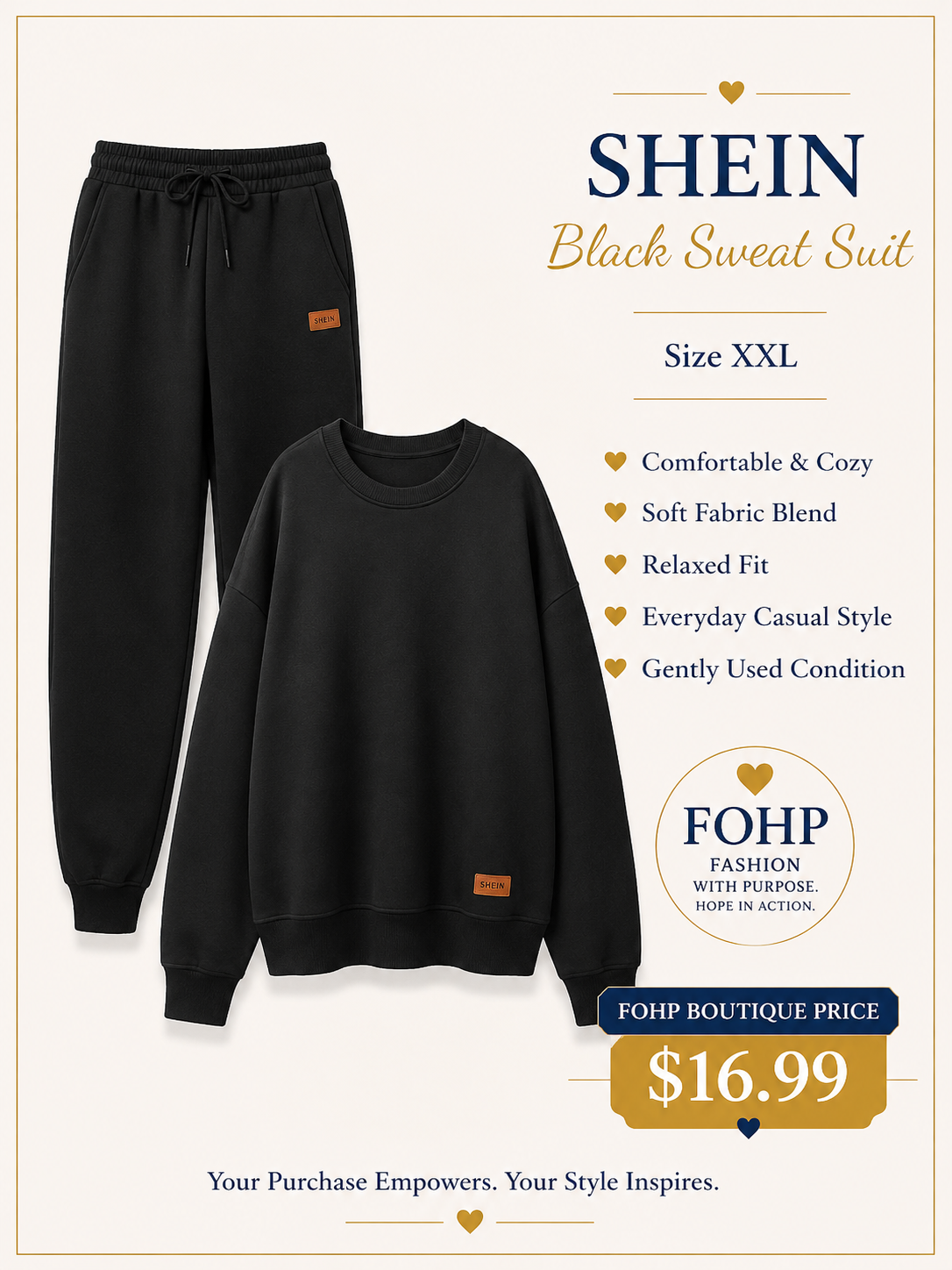 Shein Black Sweat Suit