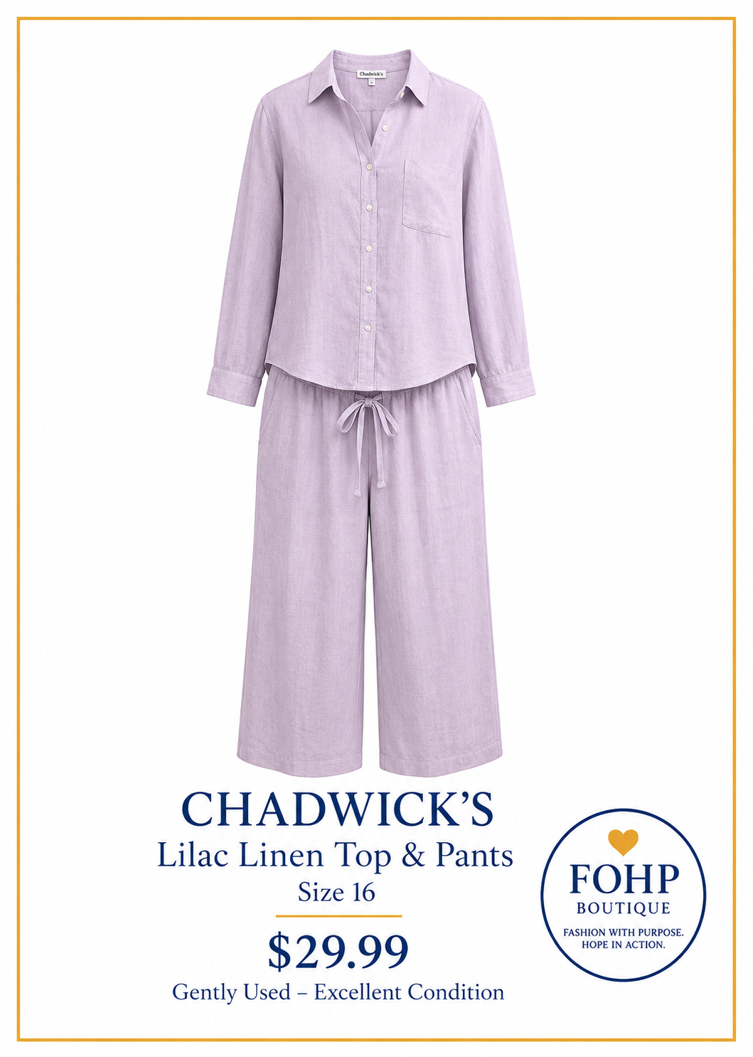 Chadwick's Lilac & Linen Pants Set