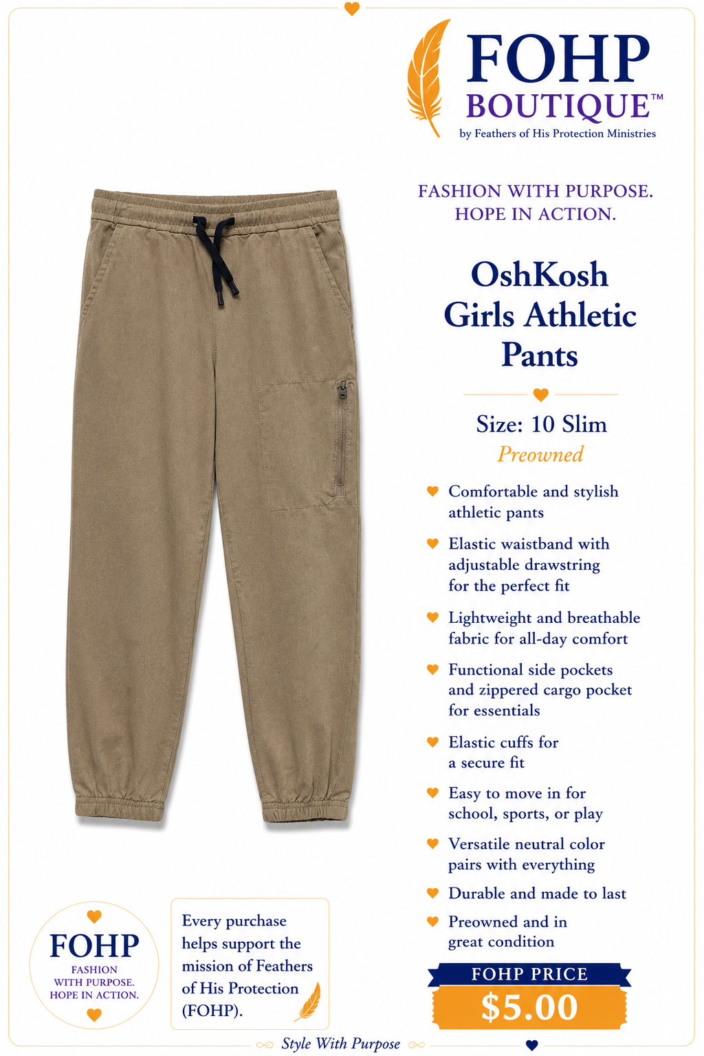 Osh Kosh Girls Athletic Pants