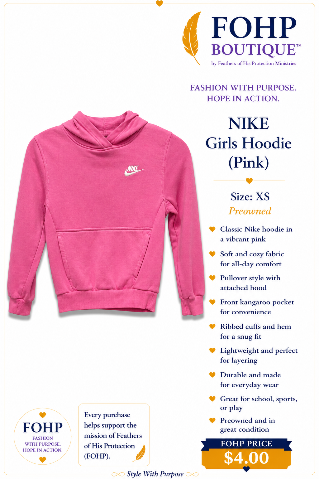 Nike's Girls Hoodie