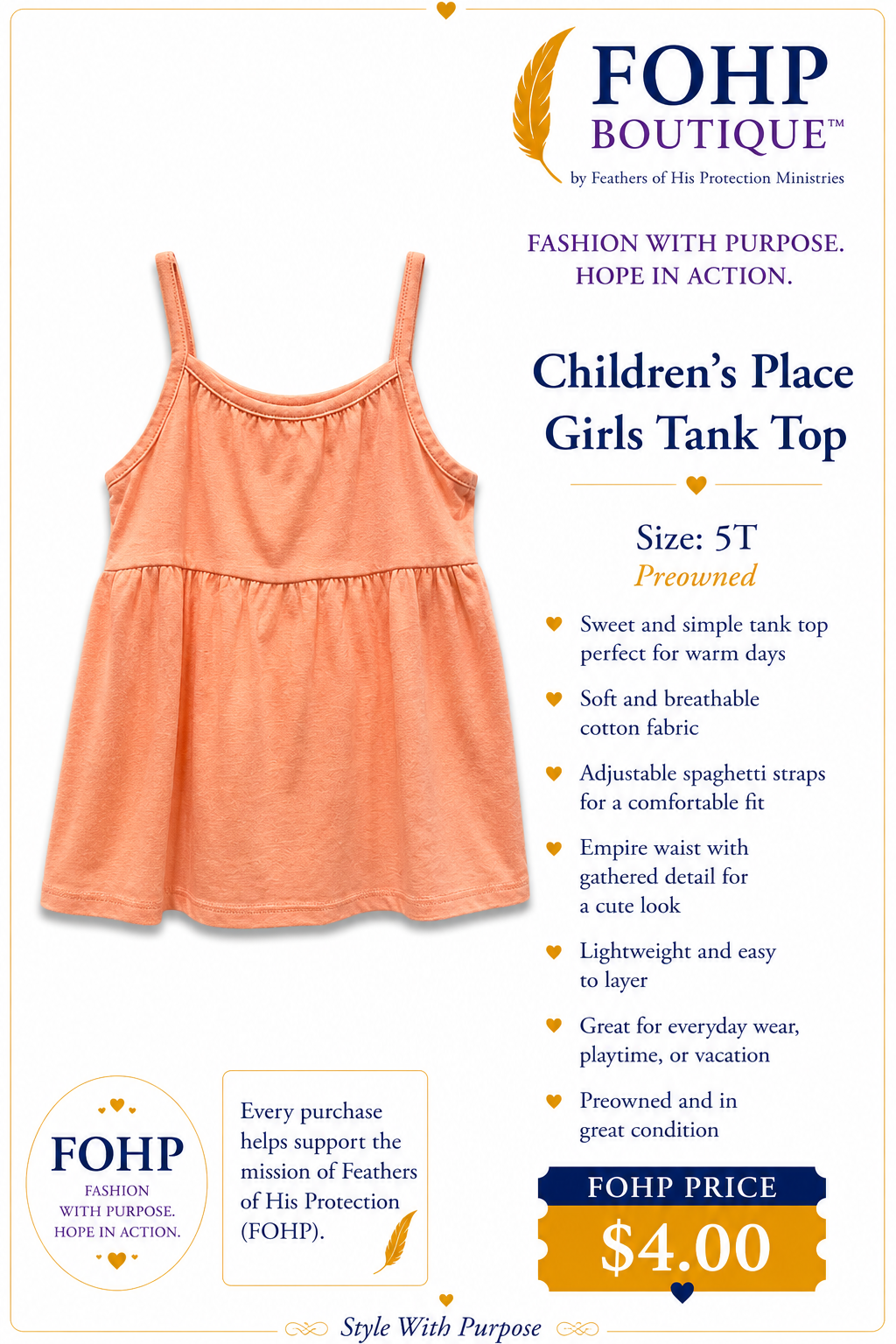 Children's Place Girls Tank Top