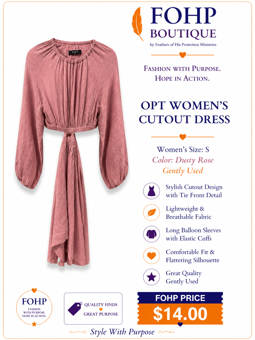 OPT Women's Cutout Dress