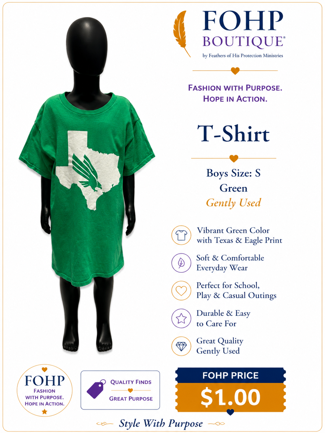 Boys Green T-Shirt