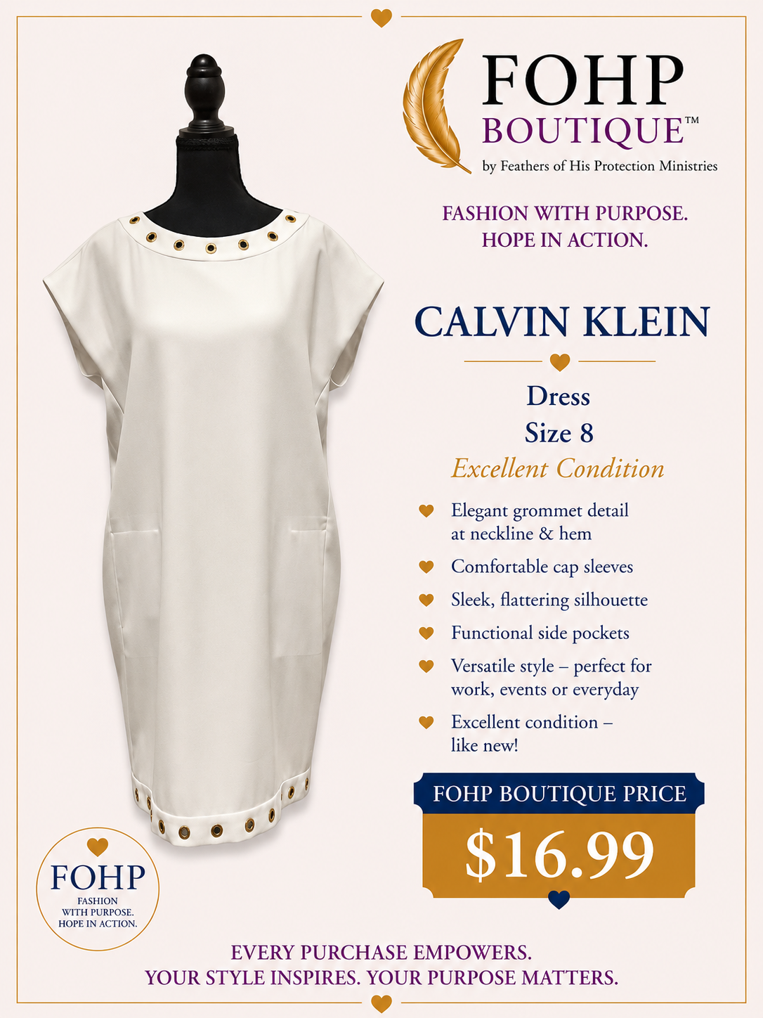 Calvin Klein White Sheath Dress