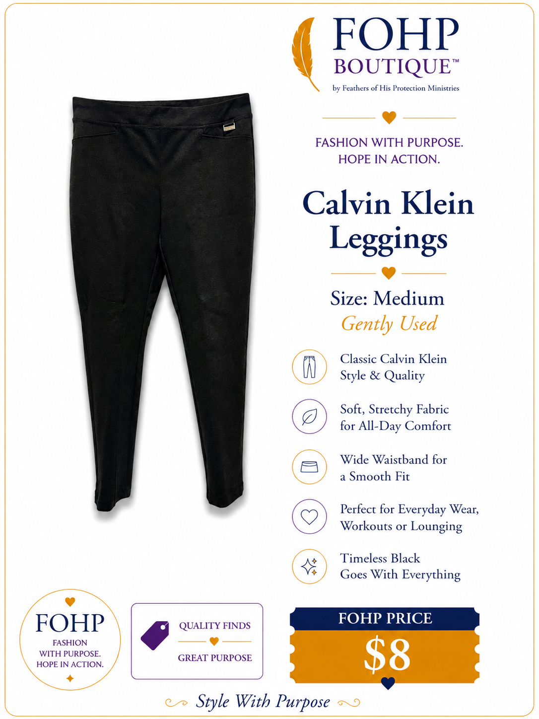 Calvin Kelin Black Leggings