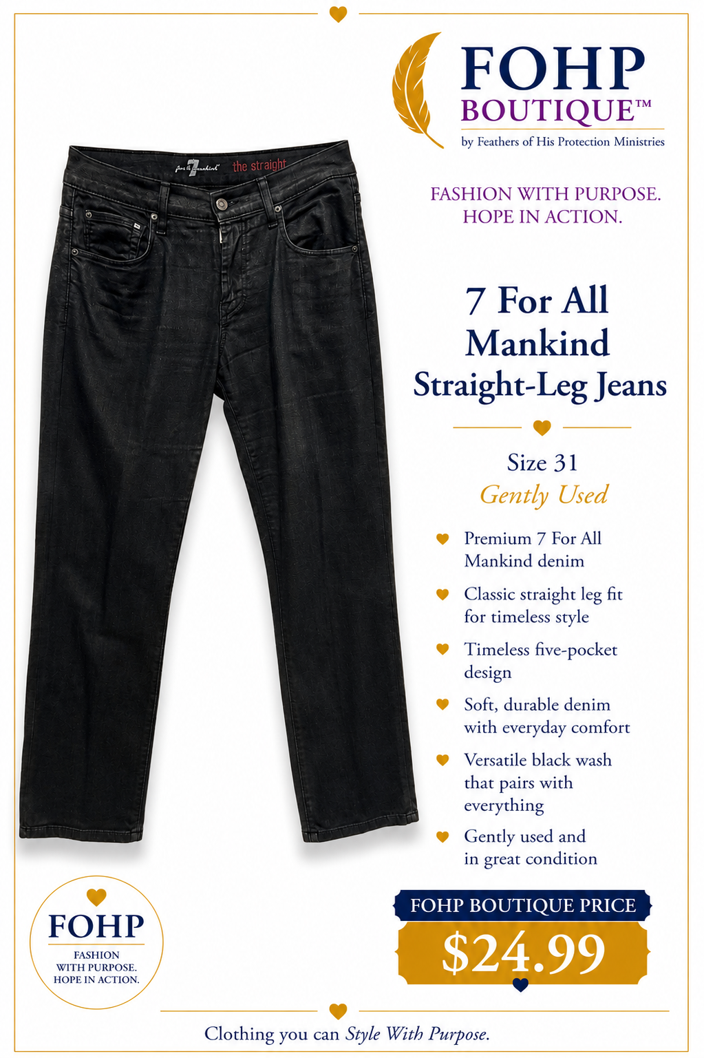 7 For All Mankind Straight Leg Jeans