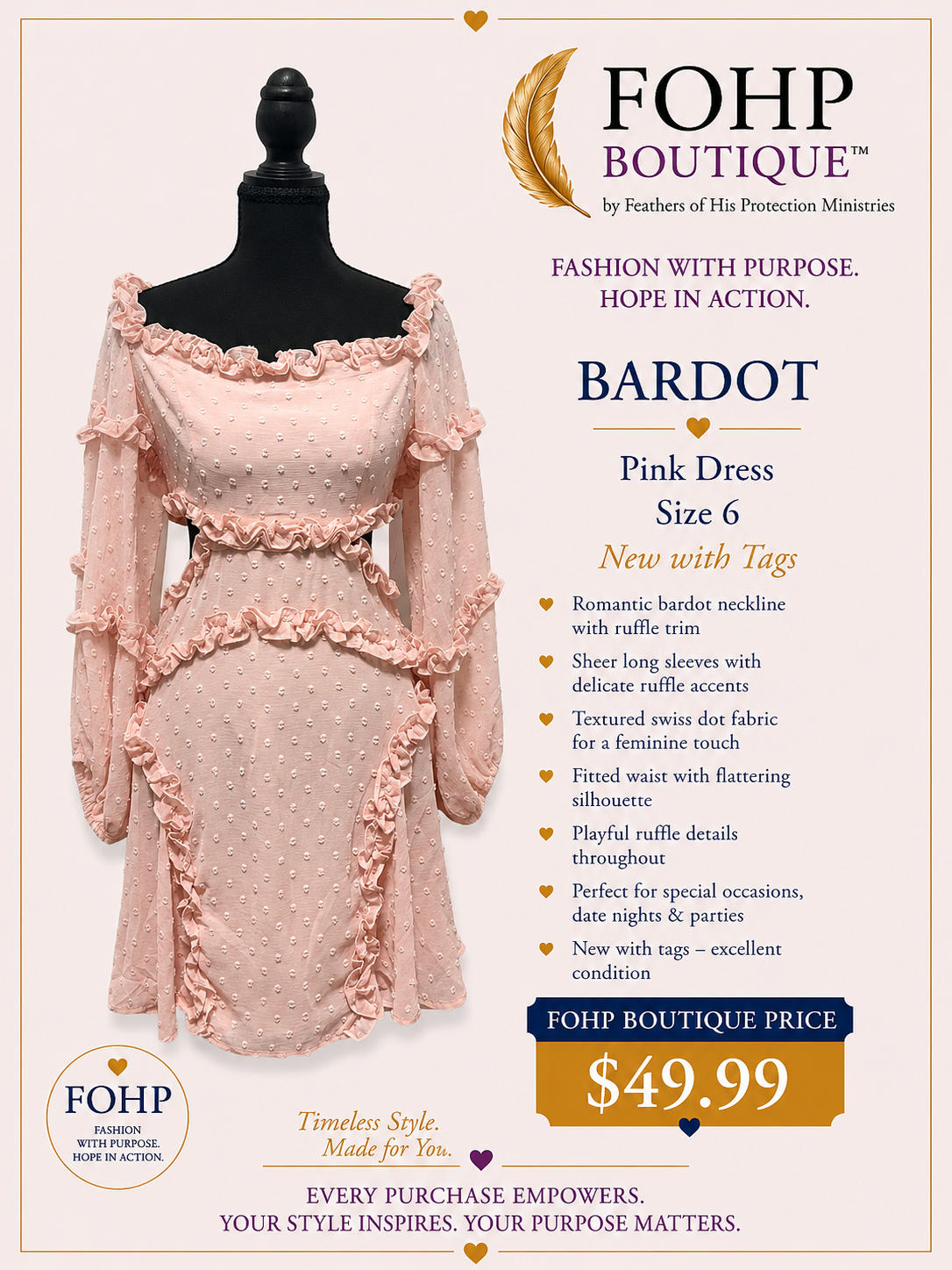 Bardot Pink Dress