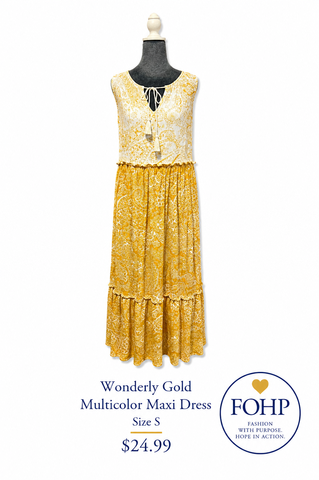 Wonderly Gold Maxi Dress