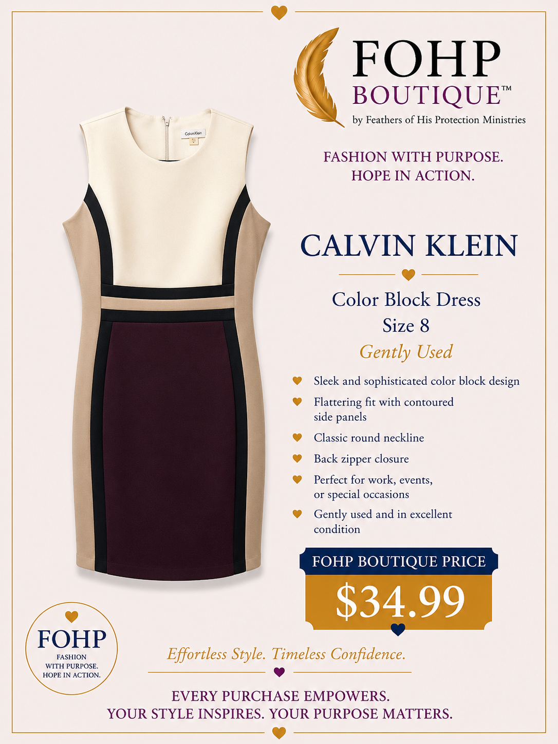 Calvin Klein Color Block Dress