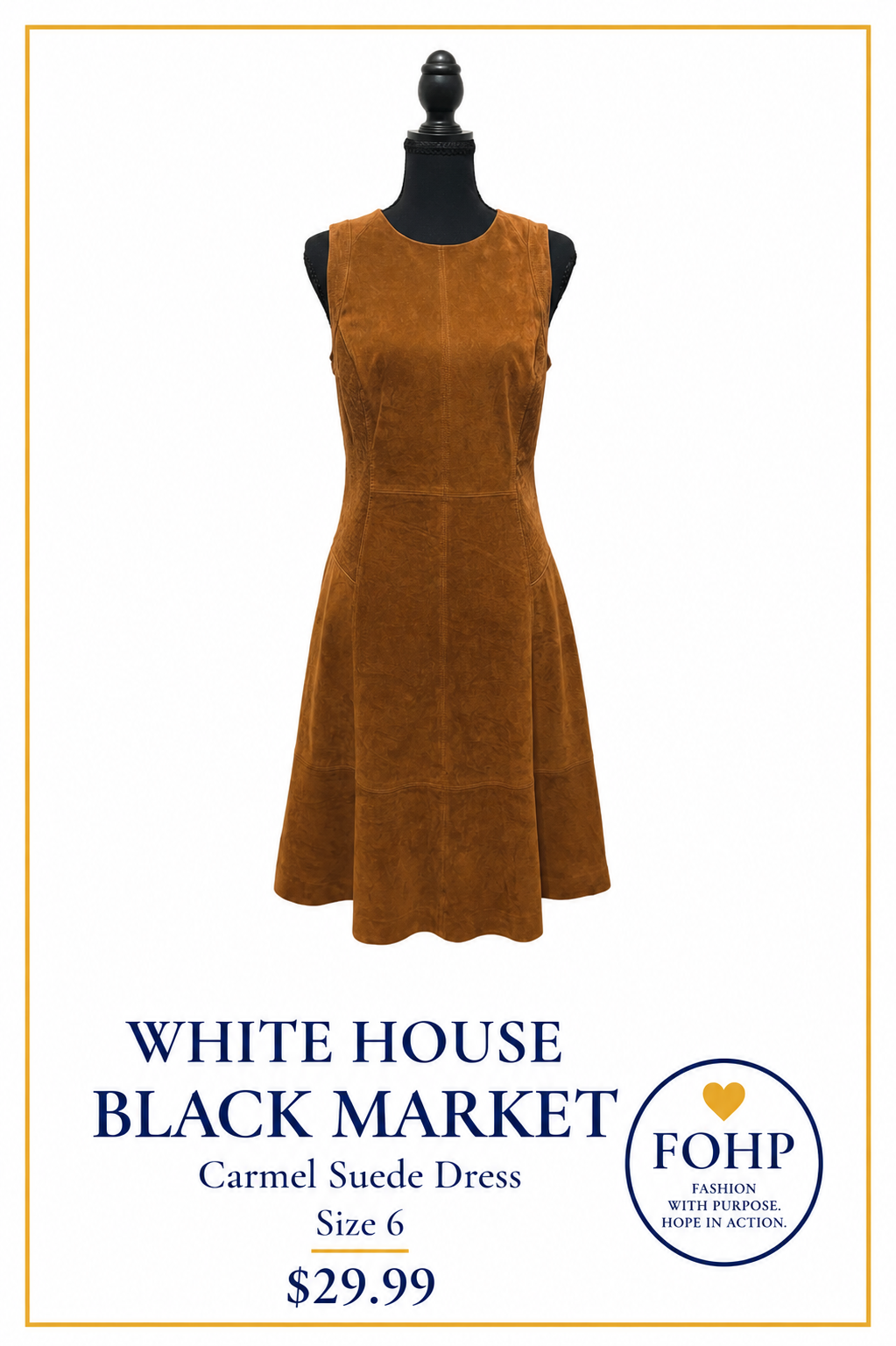 White House Black Market Carmel Suede Dress