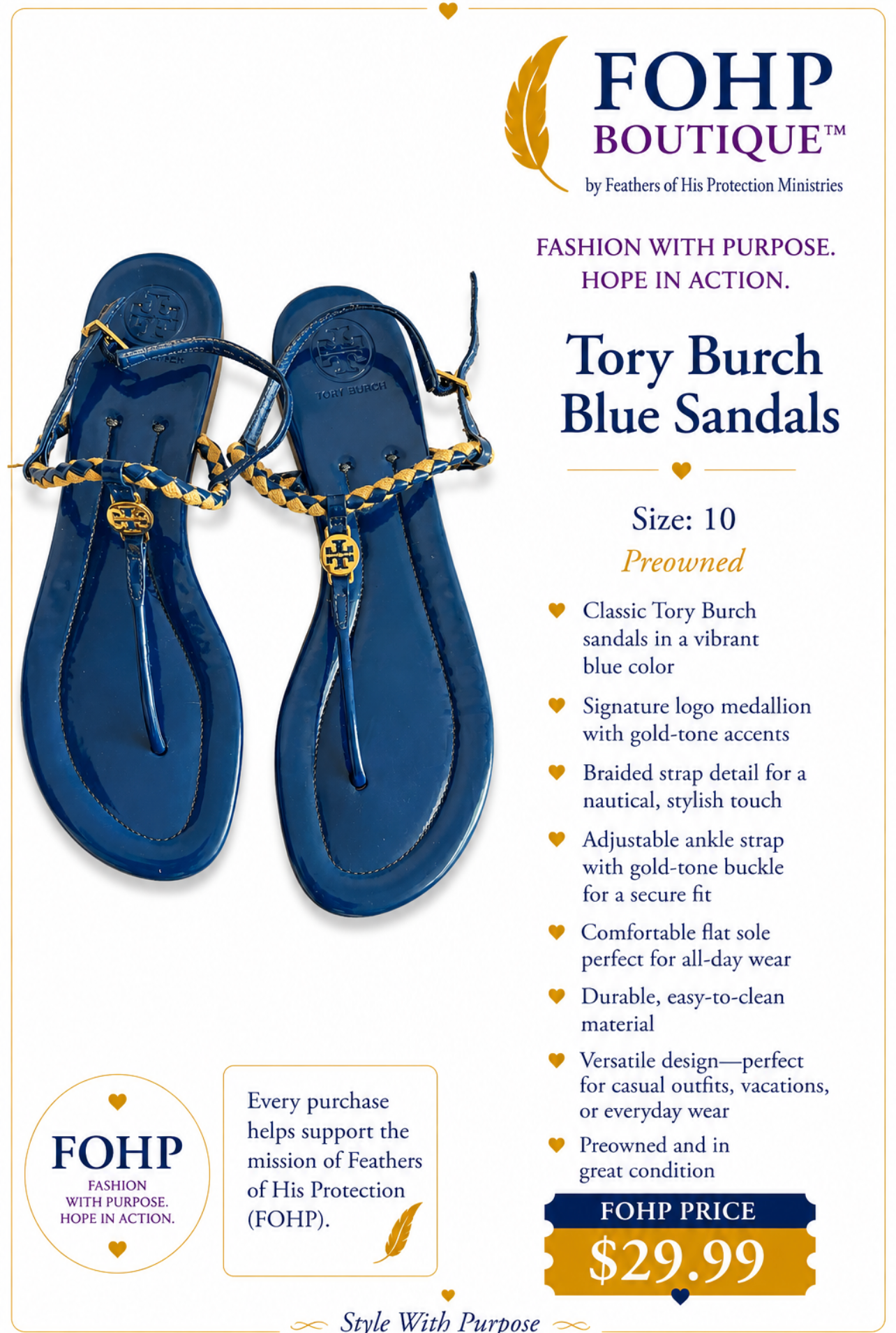 Tory Burch Blue Sandals
