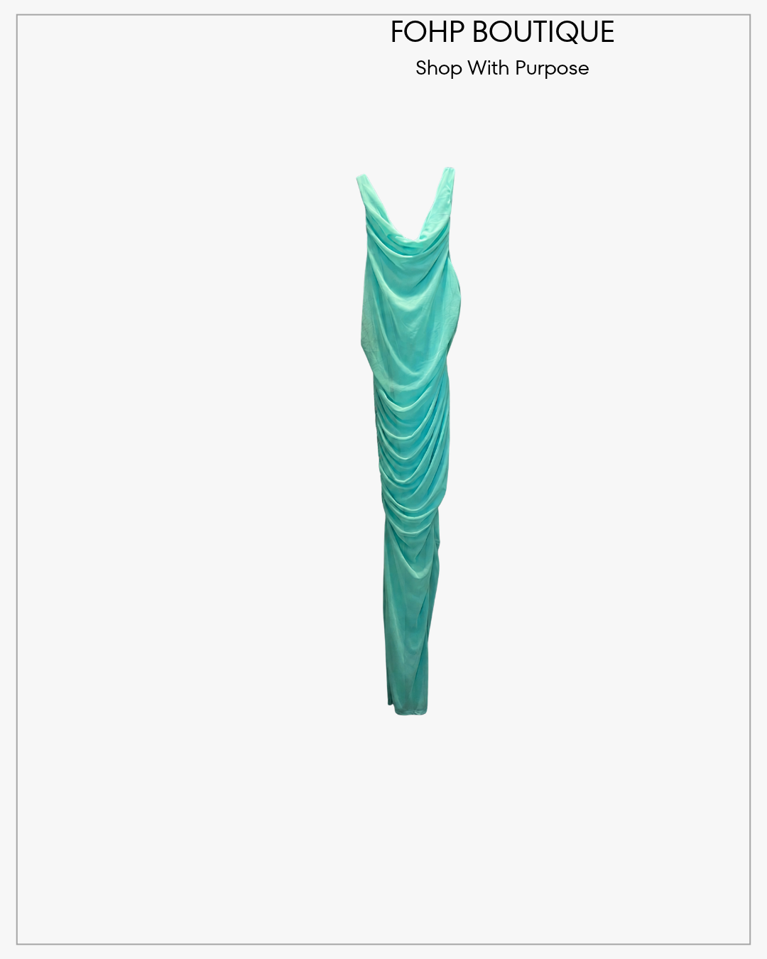 NWT Green Ruched Maxi Hoodie Dress