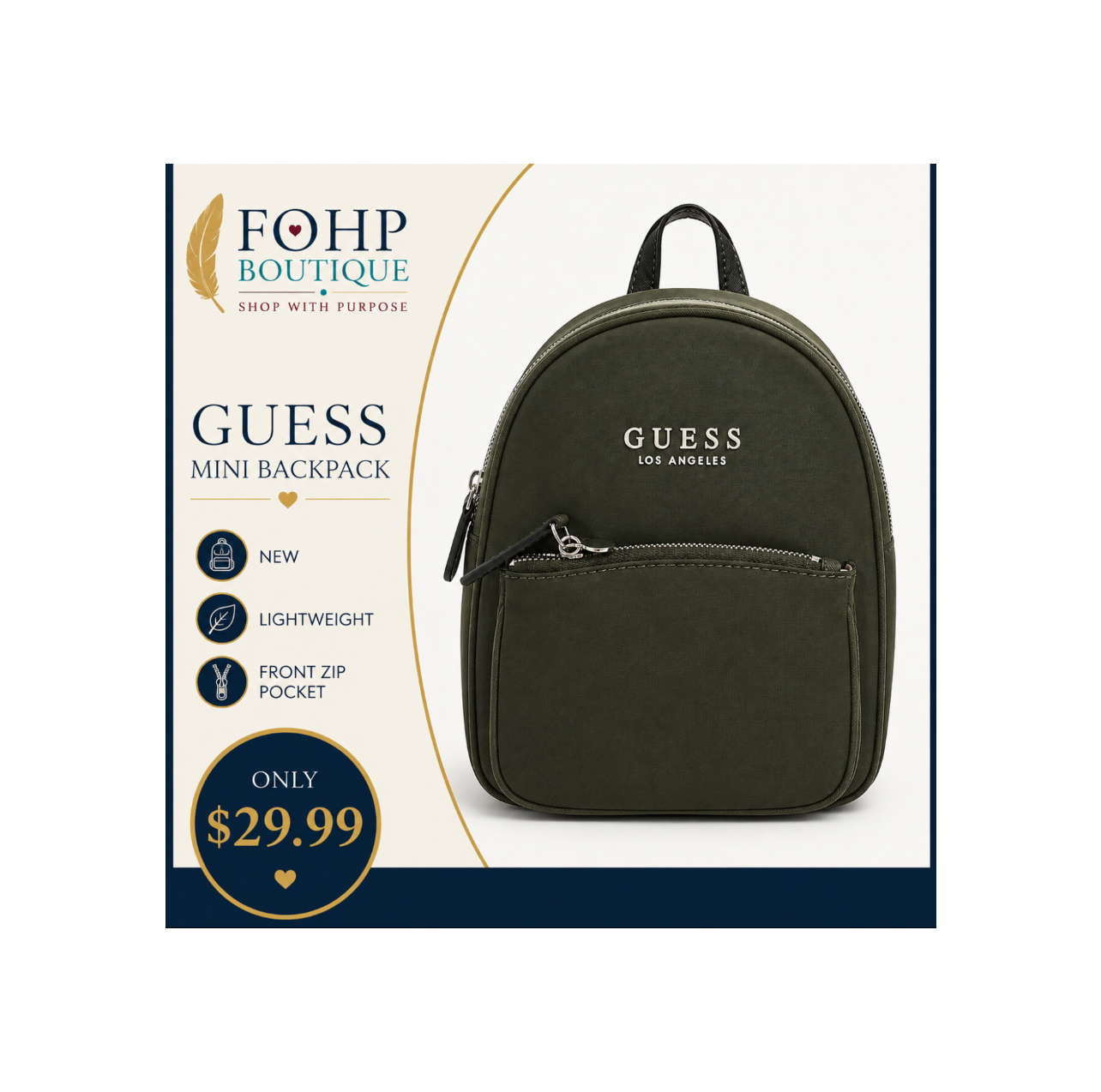 Guess Green Backpack