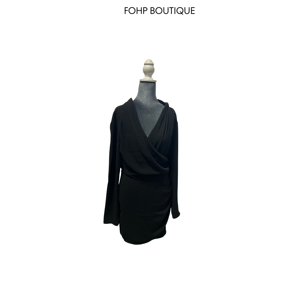 H&M Black Wrap-Style Dress