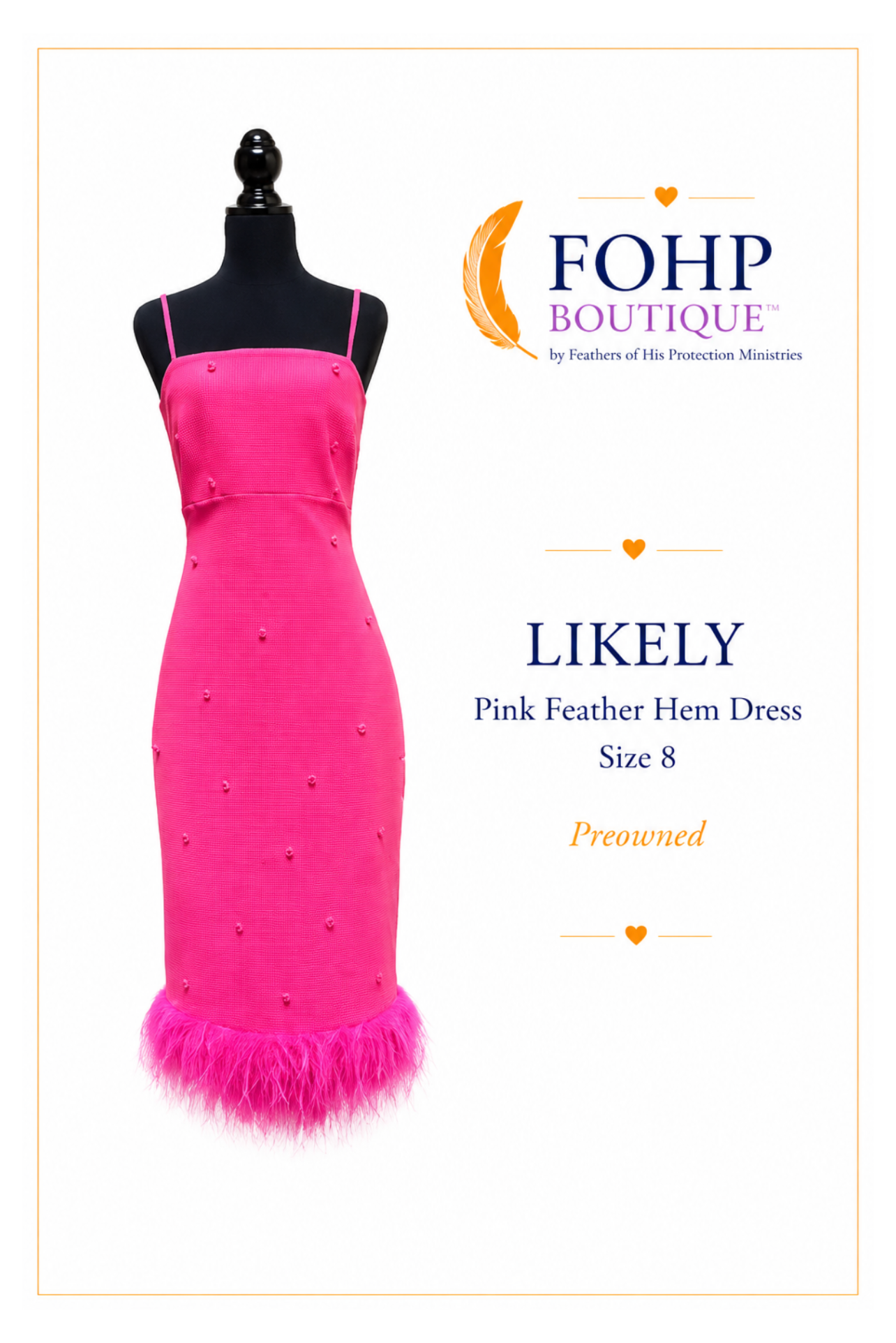 Likely Pink Feather Hem Dress