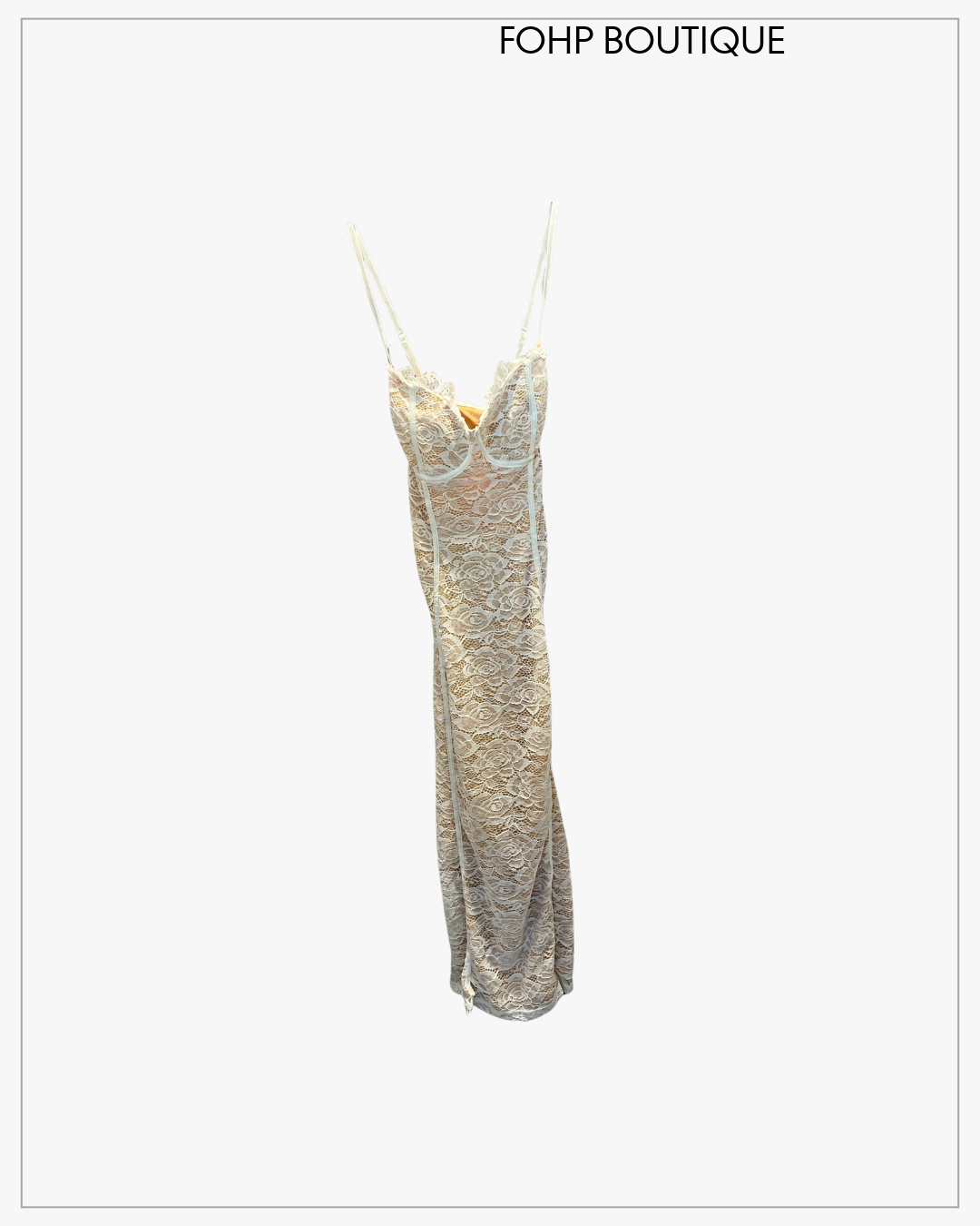 SHEIN Cream Lace Spaghetti-Strap Maxi Dress