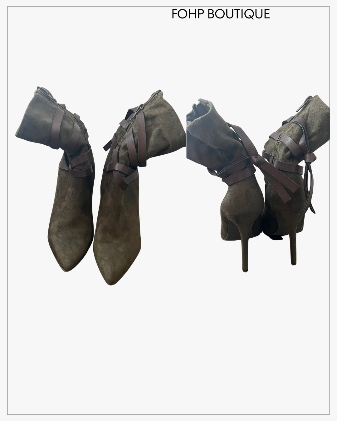 Green Suede Booties