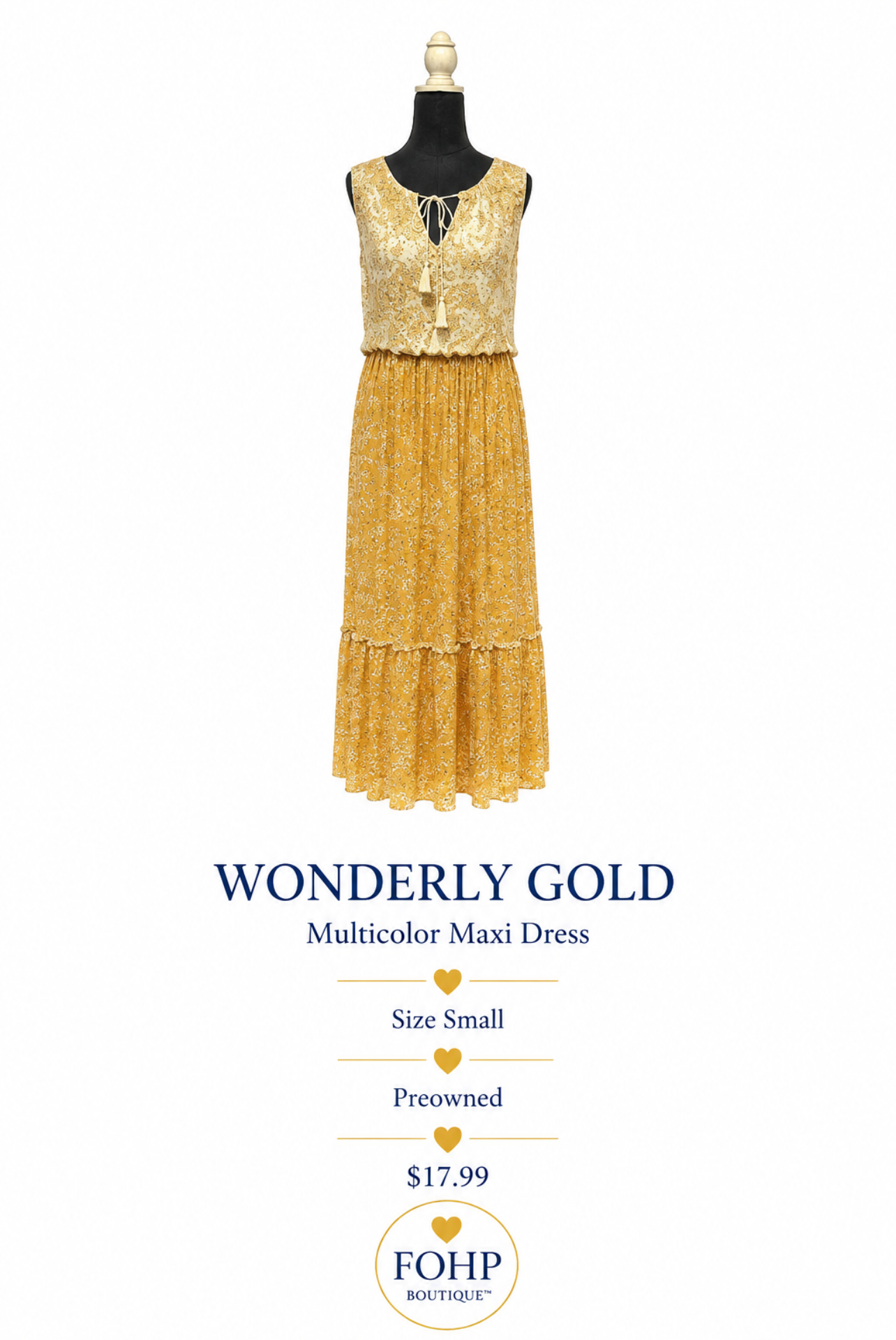 Wonderly Gold Maxi Dress